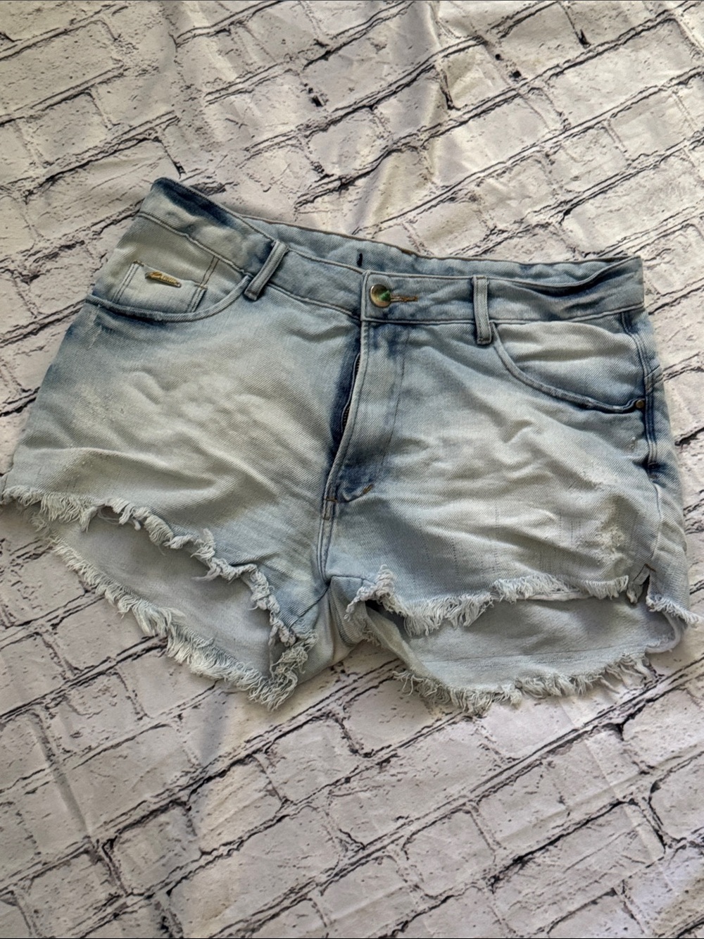 BRASH Light Wash Distressed Denim Shorts